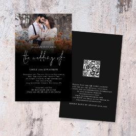Budget Foto QR Code Skript Hochzeit Black Einladun