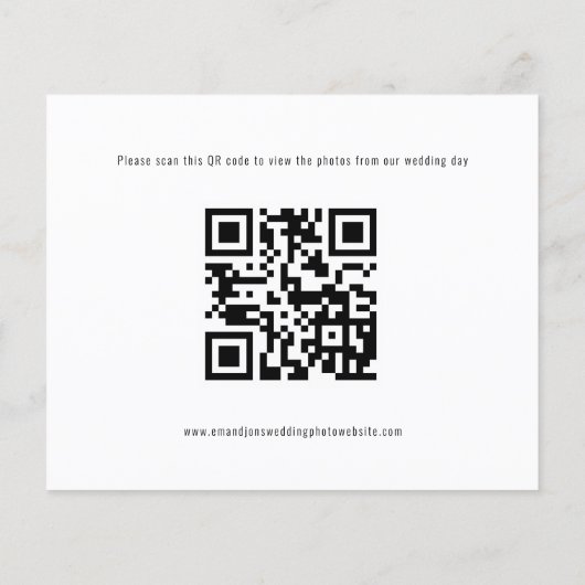 Budget Foto QR Code to Wedings Pictures Vielen Dan (Rückseite)