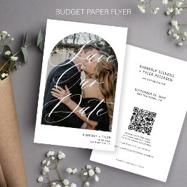 Budget Foto QR CODE Weiße Hochzeit speichern Sie d Flyer