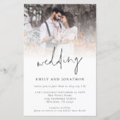 Budget Foto QR Informelle Skripthochzeit Einladung (Vorderseite)