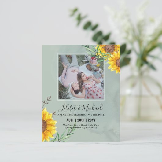 BUDGET-Foto Rett Datum oder Hochzeit Einladung Son (Stehend Vorderseite)