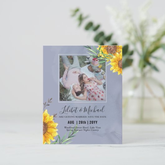 BUDGET-Foto Rett Datum oder Hochzeit Einladung Son (Stehend Vorderseite)