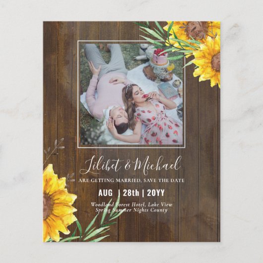 BUDGET-Foto Rett Datum oder Hochzeit Rustikale Son (Vorderseite)