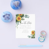 BUDGET Foto Rett Datum Rustikale Sonnenblumen Grün Flyer (Einzeln)