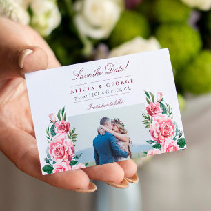 Budget Foto romantische Blumen Hochzeit Erinnerung Mitteilungskarte