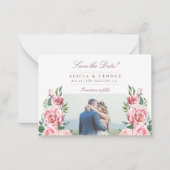 Budget Foto romantische Blumenhochzeit speichern d Mitteilungskarte (Vorderseite)