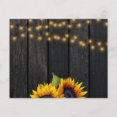 Budget Foto rustikale Sonnenblumen Hochzeit Einlad (Rückseite)