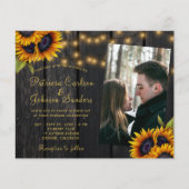 Budget Foto rustikale Sonnenblumen Hochzeit Einlad Flyer (Vorne)