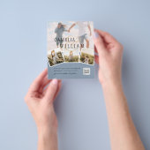BUDGET-FOTO Save the Date Dusty Blue QR-Code Flyer (Gruppe)