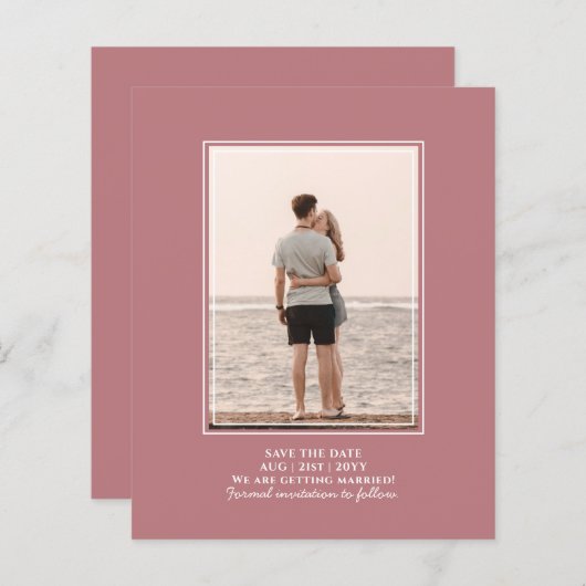 BUDGET-Foto Save the Date Dusty Rose Hochzeit (Vorne/Hinten)