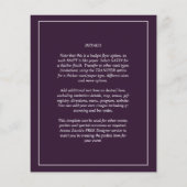 BUDGET-Foto Save the Date Plum Lila Wedding Flyer (Hinten)
