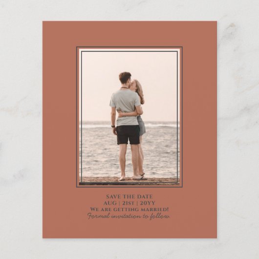 BUDGET FOTO Save the Date Terracotta Wedding Flyer (Vorne)