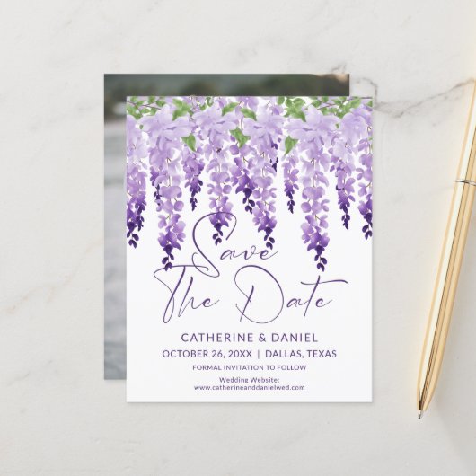Budget Foto Save the Date Wisteria Wedding (Vorderseite/Rückseite Beispiel)