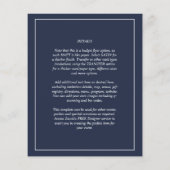 BUDGET FOTO Save the Dates Navy Blue WEDD Flyer (Hinten)