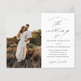 Budget Foto Schwarz-Weiß Hochzeit Einladung