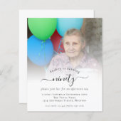 Budget Foto Script 90th Birthday Party Einladung (Vorne/Hinten)