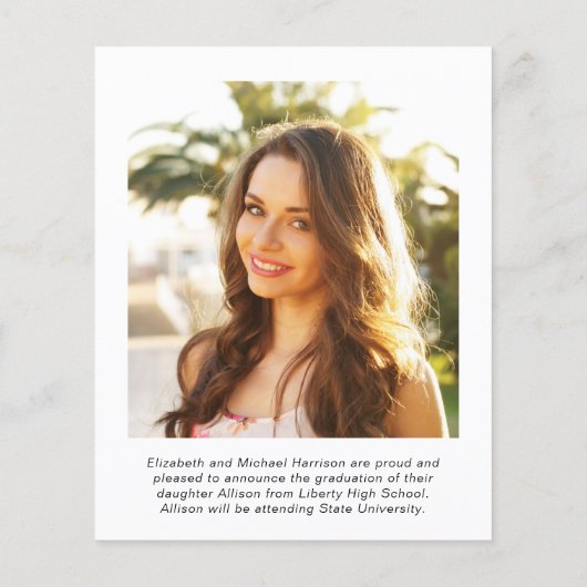 Budget Foto Script Abschluss Ankündigung (Rückseite)