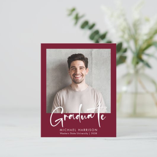 Budget Foto Script Abschluss Ankündigung (Stehend Vorderseite)