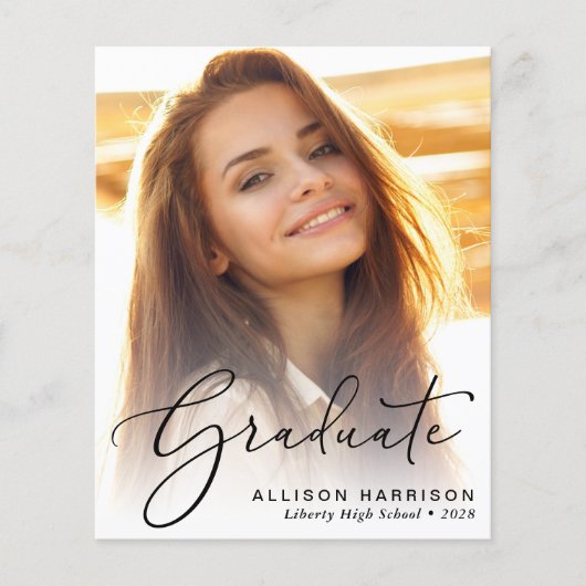 Budget Foto Script Abschluss Ankündigung (Vorderseite)