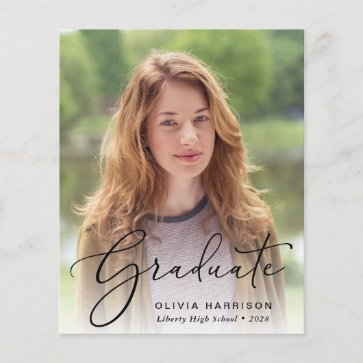 Budget Foto Script Abschluss Ankündigung (Vorderseite)