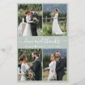 Budget Foto Script Sage Green Wedding Vielen Dank (Vorderseite)
