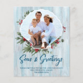 Budget Foto Seashell Seas Greetings Holiday Card (Vorderseite)