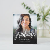 Budget Foto Silver Script Abschluss Ankündigung (Stehend Vorderseite)