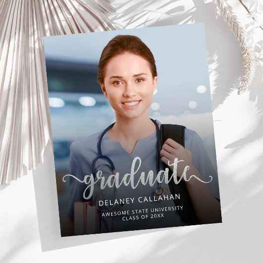 Budget Foto Silver Script Grad Ankündigung