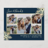Budget Foto Snowflake Wedding Danke Postcard (Vorderseite)