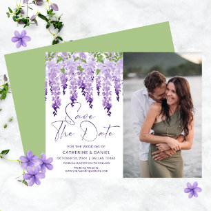 Budget-Foto-Sparen Sie das Datum Wisteria-Hochzeit