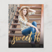 Budget Foto Sweet 16 Geburtstagspartei Einladung (Vorderseite)