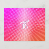 Budget Foto Sweet 16 Rosa Orangen Gradient Einladu (Rückseite)