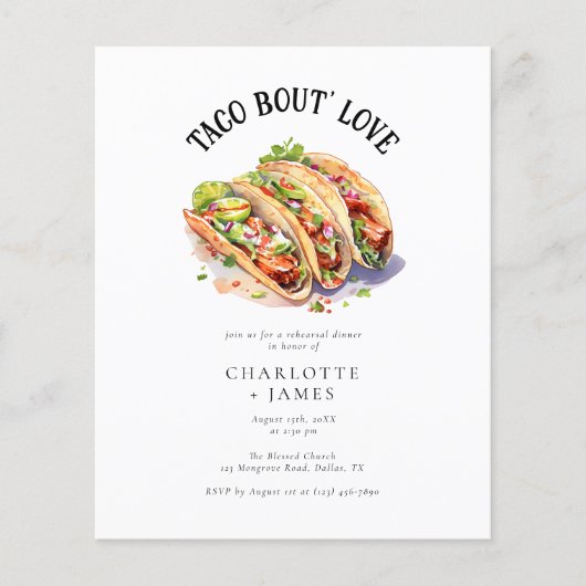 Budget Foto Taco Bout Liebe Probe Abendessen Flyer (Vorne)