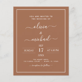 Budget Foto Terra Cotta Boho Wedding Simple Flyer