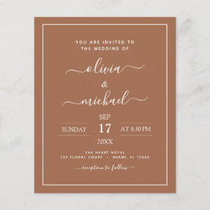 Budget Foto Terra Cotta Boho Wedding Simple Flyer