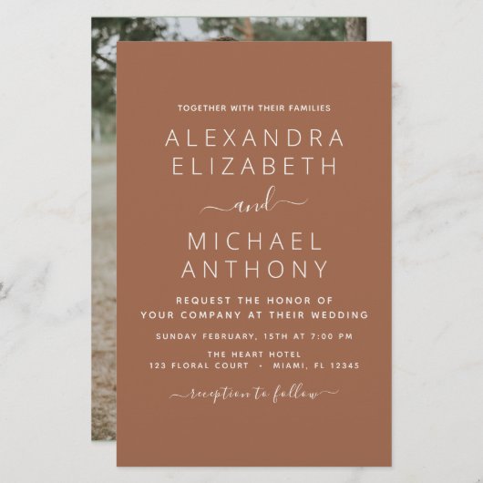 Budget Foto Terracotta Boho Wedding Simple (Vorne/Hinten)