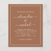 Budget Foto Terracotta Boho Wedding Simple Flyer (Vorne)
