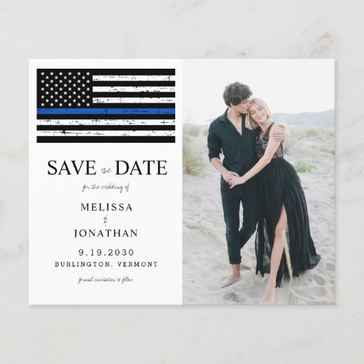 Budget Foto Thin Blue Line Polizeihochzeit (Vorderseite)