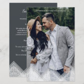 Budget Foto Trendy Lace Effect Whimsical Script (Vorne/Hinten)