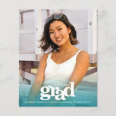 Budget Foto türkis blauer Abschluss fett einladen (Vorderseite)