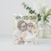 Budget Foto Typografie Hochzeit speichern Sie das (Stehend Vorderseite)