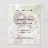 Budget Foto Typografie Hochzeit speichern Sie das  Flyer (Hinten)