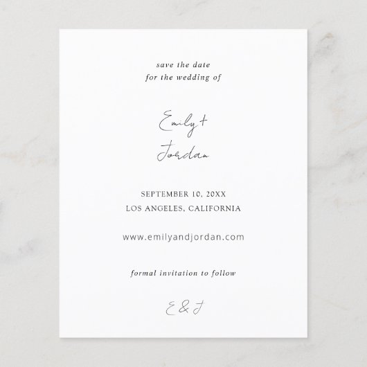 Budget Foto V MOD Chic 3 LG Save the Date (Rückseite)