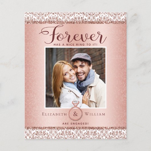 Budget Foto Verlobung Ankündigung Rose Gold (Vorderseite)