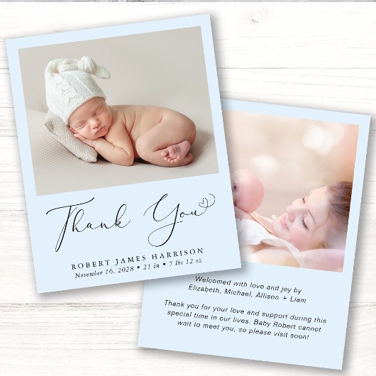 Budget Foto Vielen Dank Blue Boy Birth Ankündigung