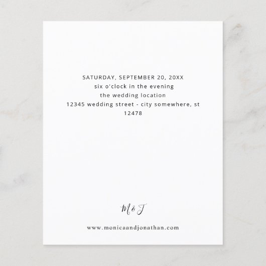 Budget Foto VS Black & W Moderne Hochzeit 3 Flyer (Hinten)