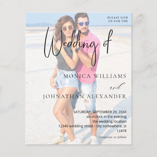 Budget Foto VS Black & W Moderne Hochzeit 3 Flyer (Vorne)