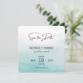 Budget Foto Wasserfarbe Elegante Blush Hochzeit Save The Date (Stehend Vorderseite)