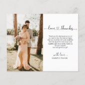 Budget Foto Wedding Danke Herzensskriptkarte (Rückseite)