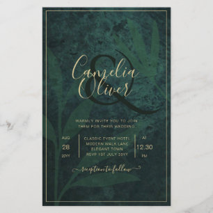 BUDGET Foto Wedding Einladung Emerald GREEN Flyer